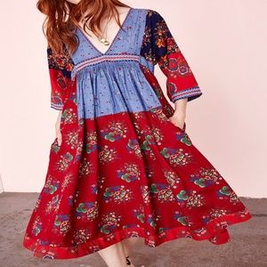 Ulla Johnson Milena Floral Midi Kimono Dress